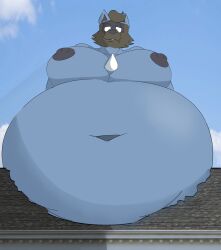 1boy big_breasts breasts cleavage cole_(colelucario) huge_breasts lucario macro moobs nipples oleanderin pokemon pokemon_(species) tagme