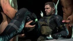 3d beard big_boss bodysuit eye_patch gay male metal_gear_solid nude penis snake tagme