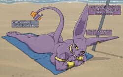 ! 1girls 2020s 2023 2d 2d_(artwork) 2d_artwork ? anthro anthro_only ass beach beerus big_ass big_breasts big_butt black_eyes breasts butt_crack carpet cat_ears cat_girl cat_humanoid cat_tail catgirl completely_naked completely_naked_female completely_nude completely_nude_female curvy curvy_body curvy_female curvy_figure curvy_thighs dialogue diety digital_drawing_(artwork) digital_media_(artwork) dragon_ball dragon_ball_super ear ears_up eyelashes eyes fanart feet feline feline_ears feline_humanoid female female_anthro female_focus female_only fingernails fingers fit fit_female fully_nude furry furry_female furry_only genderbent genderswap_(mtf) god god_of_destruction goddess gold gold_(metal) gold_jewelry hips hourglass_figure humanoid laying laying_down laying_on_ground laying_on_stomach legs long_ears long_tail looking_at_viewer lying lying_down lying_on_stomach metal_cuffs methados mouth nail nails naked naked_female neck no_clothes no_clothing non-human nude nude_female open_eyes open_mouth purple_body purple_skin rule63 rule_63 sand sexually_suggestive shounen_jump simple_background smile smiling_at_viewer solo solo_focus speech sphynx_(cat) suggestive suggestive_dialogue suggestive_look sunscreen tail talking talking_to_viewer teeth teeth_showing teeth_visible text text_box thick_thighs thighs toei_animation toes undressed vegeta voluptuous voluptuous_female water wrist_cuffs wristwear yellow_sclera