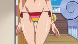 16:9 artist_request big_ass big_breasts bikini female female_only large_ass large_breasts nami nami_(one_piece) one_piece one_piece_film_z orange_hair screencap swimsuit wide_hips