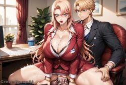 1girls ahe_gao ai_generated angry angry_expression angry_face angry_sex annoyed big_ass big_balls big_breasts big_butt big_eyes big_penis blonde_hair blue_eyes blush business_suit business_woman cleavage covered_in_cum cowgirl_position creamhorseai cum cum_covered cum_drip cum_in_mouth cum_in_pussy cum_inside cum_on_body cum_on_breasts cum_on_face equine_penis excessive_cum eyelashes eyeshadow female fucked_silly high_resolution highres horsecock huge_balls huge_breasts huge_cock hyper_balls kurashiki_reika long_hair makeup male male/female mascara mature_female milf mommy necklace red_lipstick riding_penis saimin_seishidou secretary seductive seductive_eyes seductive_look suit testicles tsundere vaginal_penetration vaginal_sex voluptuous voluptuous_female