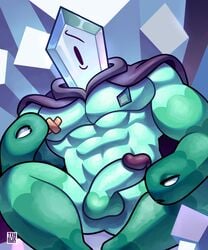 abs absurd_res balls bandage biceps green_body hi_res humanoid_penis male male_only monster monster_boy mostly_nude muscular muscular_male object_head penis pinup pose reptile rhombulus_(star_vs_the_forces_of_evil) scalie snake solo star_vs_the_forces_of_evil tehbluebubble