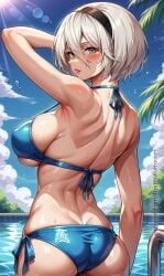 2b ai_generated anime_girls beach bikini ecchi erotic gamergirl hentai nier_automata nierautomatacosplay patreon sexy thewaifuharem waifu yorha