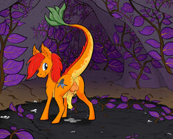 5:4 ass balls fan_character feral hi_res magnificent-arsehole male my_little_pony penis plant solo