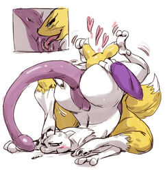 1girls ambiguous_gender anus ass blush canine crossover cunnilingus digimon digimon_(species) duo feline female furry heart hi_res huge_ass interspecies legendary_pokémon mewtwo nintendo nude oral pokemon pokemon_(species) pokemon_rgby renamon simple_background sketch source_request tail thick_thighs tongue trash_anon unknown_artist vaginal_penetration video_games wide_hips