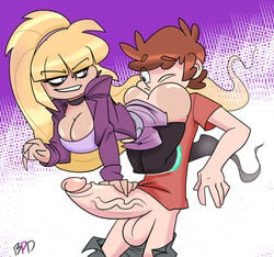 aged_up ass big_breasts big_hair big_penis bigdad blonde_hair body_horror breasts cleavage clothed_female_nude_male dipper_pines disney disney_channel disney_xd erection eyebrows_visible_through_hair eyeshadow female ghost ghost_sex gravity_falls hyper_penis jacket looking_back male pacifica_northwest penis penis_grab seductive_smile smooth_skin source_request tanline very_long_hair year_request