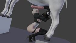 1boy 1girls 3d animated ball_fondling bestiality big_penis blank_background blender cock_worship high_heels horse horsecock licking_penis likkezg male/female nier:_automata no_sound robot robot_girl swaying tagme thighhighs video white_hair work_in_progress yorha_2b zoophilia