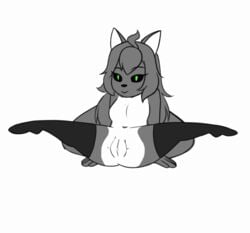 1girls 2019 ahoge animated anthro big_ass black_sclera breasts canine caradhina clothed clothing female flashing flat_chest flat_chested fur furry green_eyes hair legwear looking_at_viewer mammal monochrome no_breasts partially_clothed presenting presenting_pussy pussy simple_background sinfulcaffeine small_breasts smile solo spread_legs spreading thick_thighs thigh_highs