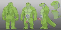 alligator alligatorid crocodilian erection flaccid gradient_background hi_res luvbites male model_sheet muscular muscular_male nude penis reptile scalie simple_background unknown_artist vincent_(luvbites) yellow_sclera