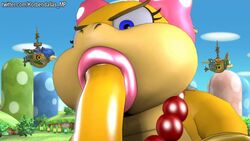 1boy 1girls 3d animated anthro big_lips blowjob blue_eyes bow ducktape ducktapeani eyelashes fellatio female korbendallas loop male mario_(series) necklace nintendo no_sound oral oral_sex outdoors penis pink_bow sfm source_filmmaker super_mario_bros. video watermark wendy_o._koopa