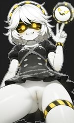 ai_generated exposed_pussy murder_drones pussy robot_girl v_(murder_drones) white_body yellow_eyes