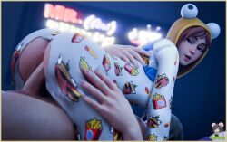 1boy 1girls big_ass fortnite onesie onesie_(fortnite) partially_clothed ripped_clothing slymyguy tagme vaginal_penetration