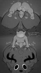 99_nights_in_the_forest anal anal_sex anthro antlers ass balls big_butt bouncing_balls bouncing_butt butt_grab deer deer_(99_nights_in_the_forest) dialogue duo epic_derzito feral genitals hand_on_butt hi_res horn humanoid male male/male male_only mammal penetration short_tail size_difference tail zoophilia