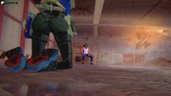 3d 3d_animation animated ass big_ass big_breasts big_penis black_gloves black_hair blowjob blowjob_face blue_jacket clothing deepthroat female hollow_thug hoyoverse jellyfishjubilee kiryx kneeling kneeling_oral_position light-skinned_female longer_than_one_minute male mihoyo moaning moaning_in_pleasure oral oral_penetration oral_sex orange_eyes penis police police_uniform ponytail sound sound_effects tagme video zenless_zone_zero zhu_yuan