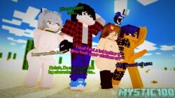 2boys 2girls jenny_belle_(slipperyt) minecraft tagme