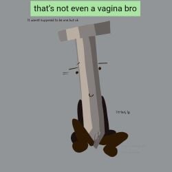 blush_lines hfj_one hfjone looking_down nail_(hfjone) object_show object_shows owen_thompson_(hfjone) sitting_on_floor smile trans_man vulva