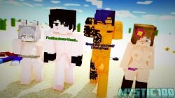 2boys 2girls jenny_belle_(slipperyt) minecraft tagme