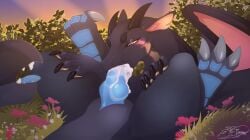 2025 4_toes animal_genitalia animal_penis artist_name autofellatio bedroom_eyes belly black_body black_claws black_horn blue_markings blue_penis blue_tongue bodily_fluids canine_genitalia canine_penis claws colored countershading cum cum_drip cum_in_mouth cum_inside cum_on_penis curling_toes detailed_background digital_media_(artwork) dragon dripping duo ears_back erection european_mythology feet fellatio female female_feral female_penetrated feral feral_on_feral feral_penetrated feral_penetrating feral_penetrating_feral flower genital_fluids genital_focus genital_slit genitals glowing glowing_markings gradient_markings grass grey_belly grey_claws hand_on_leg heart_pupils hi_res horn intraspecies knot looking_at_genitalia lying male male/female male_feral male_penetrating male_penetrating_female markings mythological_creature mythological_scalie mythology narrowed_eyes on_back on_grass open_mouth oral orange_eyes orange_inner_ear orange_wings outside pawpads paws penetration penile penis penis_in_mouth pivoted_ears plant quadruped saliva saliva_on_penis scalie seductive sex shaded signature soft_shading spread_legs spreading teeth text tiama toes tongue tongue_out tree unnamed_character western_dragon wings yellow_pawpads