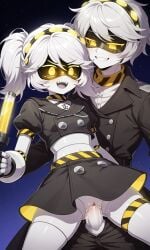 ai_generated female j_(murder_drones) murder_drones n_(murder_drones) pussy pussy_penetration robot_girl white_body yellow_eyes