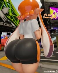 3d antidotetrl back_view big_ass envy huge_ass inkling_girl orange_hair splatoon tagme text tight_clothing yoga_pants
