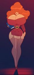 1girls animated bigdad bouncing_breasts breasts cleavage curly_hair deep_cleavage eyes_behind_hair eyes_hidden female hair_covering_eyes high_heeled_shoes high_heels huge_breasts human large_hair lipstick orange_hair powerpuff_girls sara_bellum smile solo sound tagme thick_thighs thigh_highs thighhighs thighs vertical_video video walk walk_cycle walking walking_towards_viewer wide_hips