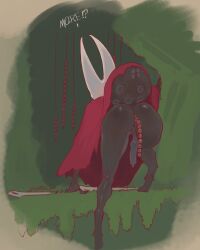 1boy 2_horns all_fours alternate_body_type alternate_breast_size anal_beads arthropod artist_name beads beads_(sex_toy) big_ass big_butt black_body black_skin bubble_ass bubble_butt bug hollow_knight hollow_knight:_silksong hornet_(hollow_knight) large_ass large_breasts large_butt male male_focus silksong team_cherry