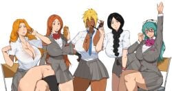 5girls arrancar big_ass big_breasts big_thighs bleach blonde_female blonde_hair breasts curvaceous curvy curvy_figure dark-skinned_female digital_media_(artwork) droctojuice espada female female_only green_hair hips hollow_(species) huge_ass huge_breasts huge_thighs human humanoid inoue_orihime large_ass large_breasts large_thighs legs light-skinned_female light_skin matsumoto_rangiku mature mature_female multiple_girls nelliel_tu_odelschwanck olive_skin shinigami slim_waist thick thick_hips thick_legs thick_thighs thighs tia_harribel tier_harribel unohana_retsu voluptuous waist wide_hips wide_thighs