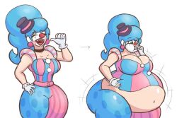 air_inflation clown clown_girl inflation lana_(rose-vore) oc rose-vore
