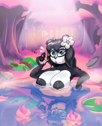 1girls anthro anthro_female anthro_only big_breasts black_hair breasts crash_(series) female female_only flower flower_in_hair furry furry_female furry_only green_eyes jpg looking_at_viewer naked naked_female panda panda_girl rabbit5gamer sakura_tree skinny_dipping solo tagme yaya_panda