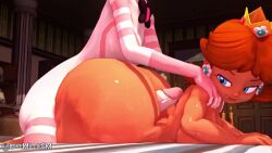 angel_dust_(hazbin_hotel) ass cum cum_inside hazbin_hotel huge_ass lovemilliesm mario_(series) no_sound pleasure_face pleasured princess princess_daisy royalty sex tagme video
