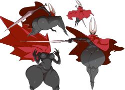 1girls 2_horns alternate_body_type alternate_breast_size arthropod artist_name big_ass big_breasts big_butt black_body black_skin breasts bubble_ass bubble_butt bug bug_girl cyberlord female female_only glitchlord8391 hollow_knight hollow_knight:_silksong hornet_(hollow_knight) large_ass large_breasts large_butt silksong team_cherry