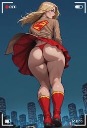 ai_generated battery_indicator big_ass big_butt big_thighs blonde_female blonde_hair blue_eyes boots brown_coat calf_boots civitai coat creepshot dc dc_comics fat_ass fat_butt flying focus focus_on_ass focus_on_butt kara_danvers kara_zor-el long_hair looking_at_camera looking_at_viewer looking_back looking_back_at_viewer matingpresslover muscular muscular_female muscular_legs muscular_thighs recording recording_on_phone recording_video red_boots red_skirt red_thong skirt supergirl superhero superheroine superman_(series) thong upskirt video_camera video_recording wide_hipped_female wide_hips wide_thighs