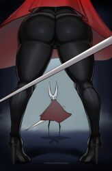 1girls anthro ass ass_focus badcompzero big_ass big_thighs blush breasts butt dat_ass female hollow_knight hornet_(hollow_knight) huge_ass huge_thighs insect_girl insectoid insects looking_at_viewer tagme thick_thighs thighs