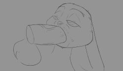 animated anthro balls big_penis bodily_fluids cum cum_in_mouth cum_inside cum_on_face disney duo female genital_fluids genitals heavenless hi_res judy_hopps male male/female oral oral_penetration penetration penis short_playtime unfinished zootopia