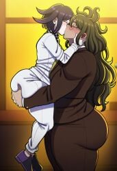 ai_generated ass_grab carrying carrying_partner danganronpa danganronpa_v3 danganronpa_v3:_killing_harmony dumptruck_ass eycocho gay gay_couple gay_kiss gay_kissing gokuhara_gonta kissing married married_couple oma_kokichi wedding_ring yaoi