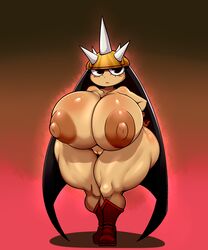 1girls absurd_res areolae ber00 big_breasts black_hair boots breasts commander_523_(tasteofchoklit) curvy female female_focus female_only gigantic_breasts hair head_spikes helmet highres huge_ass huge_breasts large_breasts long_hair nipples nude original original_character pussy solo solo_female someone_else's_oc tasteofchoklit tasteofchoklit_(copyright) thick_thighs thighs very_long_hair voluptuous wide_hips