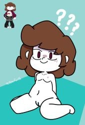 1girls animator big_head blush confused confusion happylikeawall leaking_cum naked naked_female pussy pussy_juice real_person reference_image shortstack small_breasts smaller_female thick thick_thighs white_skin yellowfaith youtube youtuber