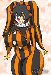 1girls big_breasts black_hair black_hair_female blizcuka breasts breasts_bigger_than_head clown clown_costume clown_girl clown_makeup clown_nose commission commissioner_upload curvy curvy_female curvy_figure face_paint female genderswap_(mtf) jester_cap jester_girl jester_outfit mtf_crossgender original rule_63 solo solo_female solo_focus source spiky_hair star_(marking) star_(symbol) star_background tagme thick_thighs thighs thighs_bigger_than_head tsuyo_julius_hikari_clark_romanicus_kira_adachi_kageyama tsuyo_kageyama white_face white_facepaint