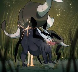 1girls 2_horns 2boys all_fours alternate_body_type alternate_breast_size arthropod artist_name big_ass big_breasts big_butt black_body black_skin breasts bubble_ass bubble_butt bug bug_girl doggy_style female female_only hollow_knight hollow_knight:_silksong hornet_(hollow_knight) interspecies large_ass large_breasts large_butt nsfw_bbo quadruped silksong team_cherry