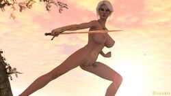 1girls 3d areolae breasts cd_projekt_red ciri durabo female female_only huge_breasts looking_at_viewer nipples nude pussy solo the_witcher_(series) the_witcher_3:_wild_hunt