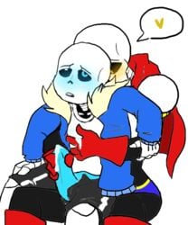 animated blue_cum blue_penis blush clothed gay incest male male/male male_only papyrus sans undertale yaoi