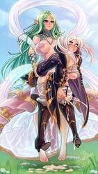 ! !! 2futas arm_grab bare_legs barefoot boots breasts breasts_out clothed coat cum defeated dress excessive_cum fire_emblem fire_emblem_awakening floating from_behind futa_on_futa futa_only futanari gloves green_eyes green_hair grima_(fire_emblem) high_heels implied_futanari intersex large_breasts legs long_hair medium_breasts medium_hair naga_(fire_emblem) nenerhea nintendo nipples pointed_ears pointy_ears rape red_eyes robin_(fire_emblem) robin_(fire_emblem)_(female) sex shocked smile twintails very_long_hair white_hair