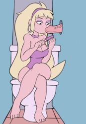 1boy 1girls big_hair blonde_hair bored cleavage crossed_legs dipper_pines disney disney_channel disney_xd earrings fellatio female glory_hole gravity_falls long_hair male mystic_dong nail_polish one-piece_swimsuit pacifica_northwest partial_male penis public_bathroom straight_hair very_long_hair white_female