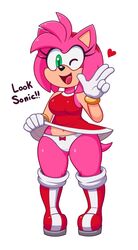 1girls 2019 5_fingers acstlu amy_rose animal_ears anthro anthrofied black_nose boots bracelet bracelets cute dialogue eyelashes female female_only footwear fur green_eyes hair hairband heart hedgehog humanoid_hands mammal open_mouth open_smile panties pink_fur pink_hair red_boots red_dress red_shoes sega shoes smile sonic_(series) sonic_team tail tan_fur thick thick_thighs underwear upskirt video_games white_background white_gloves white_panties white_underwear wide_hips wink