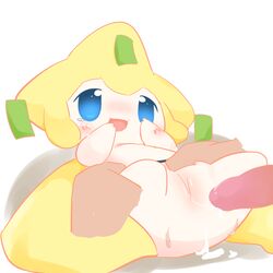 1:1 1boy 1girls 2015 alternate_color big_eyes blue_eyes blush bodily_fluids cum duo erection feet female flat_chest genital_fluids holding human interspecies jirachi larger_male legendary_pokemon male mammal mikokami nintendo nude on_back open_mouth original_character penis pokémon_(species) pokemon pokemon_(species) pokemon_rse pokephilia pussy sex simple_background size_difference smaller_female solo_focus spread_legs sweat tears tongue torso_grab video_games wet white_background white_skin wide_hips yellow_skin