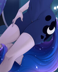 2019 4:5 absurd_res armwear blue_tail clothing cutie_mark elbow_gloves equid equine faceless_female female friendship_is_magic gloves hi_res kuroran legwear mammal my_little_pony princess_luna_(mlp) pussy solo thigh_highs