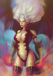 bodysuit breasts demon demon_girl demon_tail fairy_tail large_breasts mirajane_strauss satan_soul white_hair