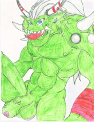 anthro balron digimon male male_only nude ogre ogremon penis solo