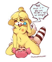 2019 2girls animal_crossing anthro big_breasts blush breasts canid canine canis cellphone cunnilingus domestic_dog duo female female_penetrated fur hair hi_res holding_object human interspecies isabelle_(animal_crossing) mammal masturbation multiple_girls navel nintendo nipples nude one_eye_closed open_mouth oral penetration phone pussy pussy_juice rainbowsprinklesart sex sex_toy shih_tzu simple_background speech_bubble text toy_dog toying_self vaginal_masturbation vaginal_penetration video_games villager_(animal_crossing) yellow_fur yuri