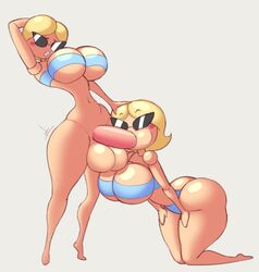 1futa 1girls angstrom balls big_ass big_balls big_breasts bikini bimbo blonde_hair blowjob duo erection fellatio female futa_on_female futanari huge_balls huge_cock humanoid humanoid_penis intersex knick_knack light_skin oral penis selfcest sex sunglasses sunny_miami thick_thighs